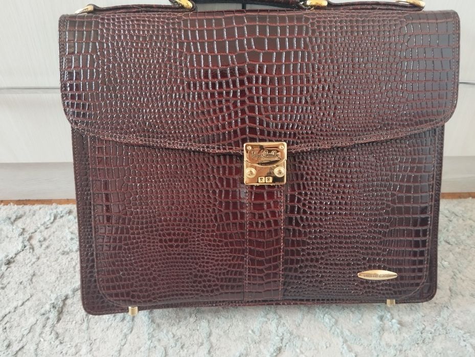 Мужской кожаный портфель Pierre Cardin / Деловая сумка