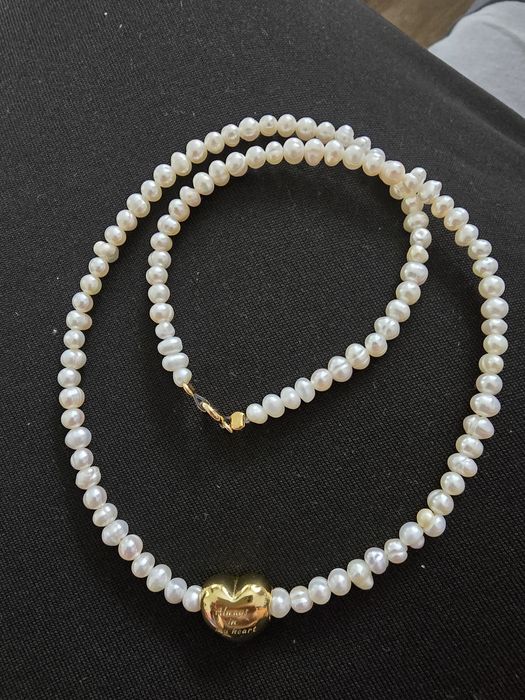 Coliere Perle de cultura  suflate cu aur de 14 k