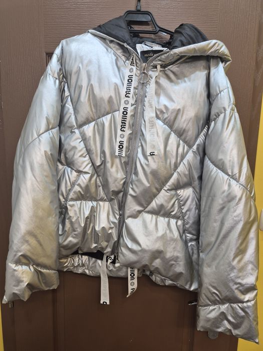 Зимно яке сиво Мода пин анна