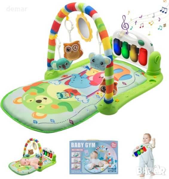 WHDJSPIN® Бебешка постелка за гимнастика с дрънкалки и светлини