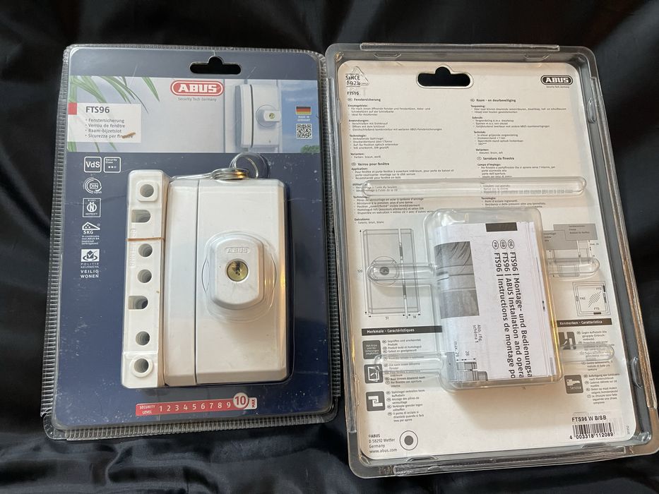 Lacat suplimentar Abus FTS96 alb cu 2 chei pentru ferestre si usi Protectie 10/10