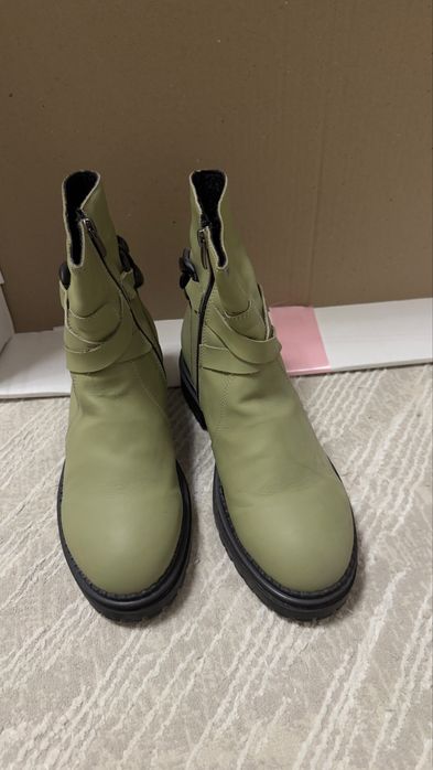 Ботинки женские кожаные с мехом