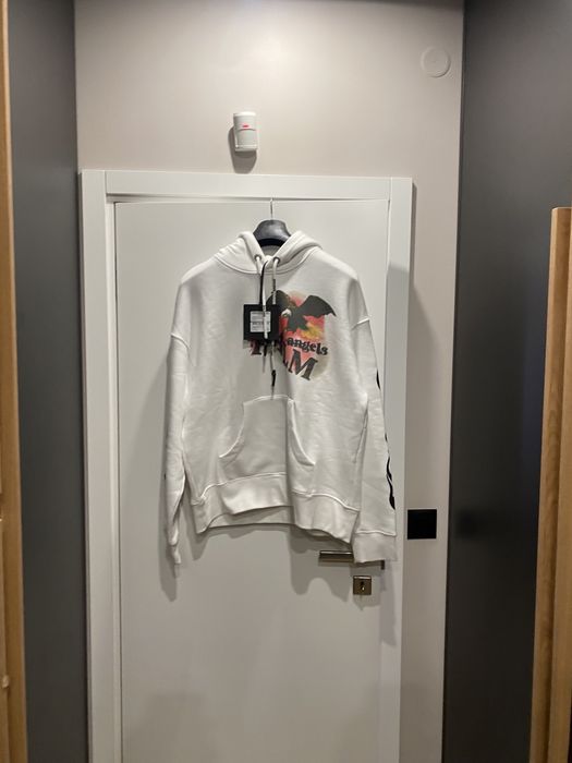 PALM ANGELS FLAME EAGLE HOODIE WHITE.Нов,етикети.100%ориг.Струва 900лв