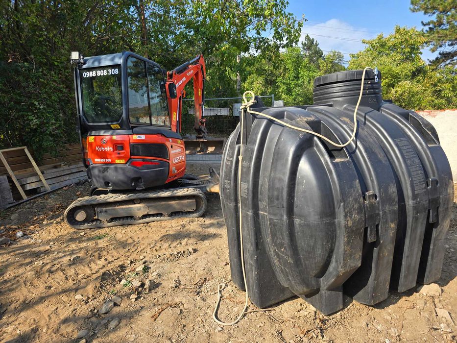 Работа с мини багер и самосвал с кран