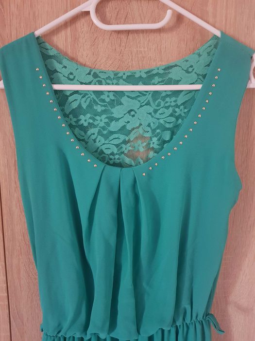 Rochie turcoaz cu dantela marimea S-M
