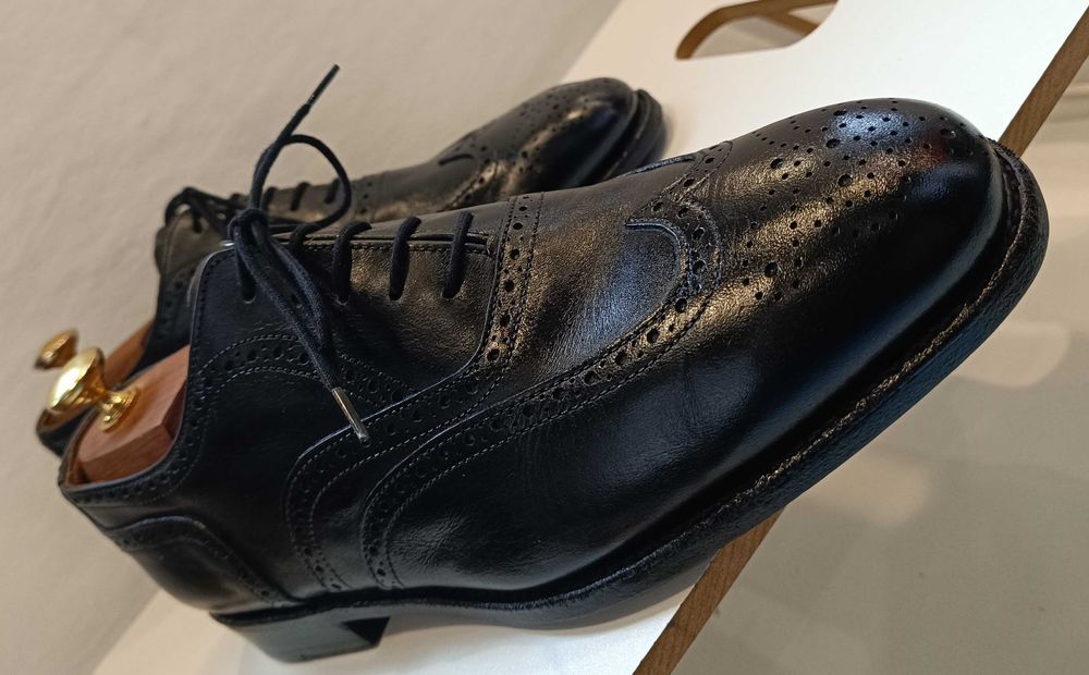 Pantofi oxford de lux 43 lucrati manual ShoePasssion piele naturala