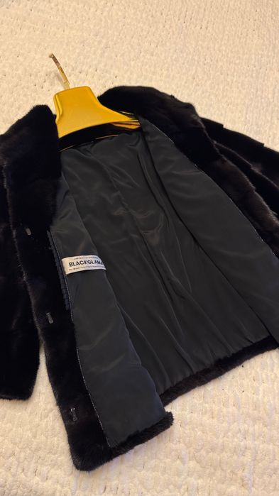 #147 Късо палто от норка.Blackglama.Визон.Естествена кожа с косъм.