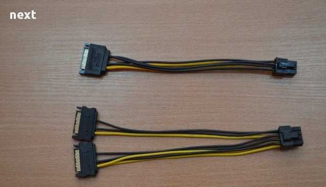 Преходник за захранване на видеокарти 6/8 пина - Molex/SATA + Гаранция