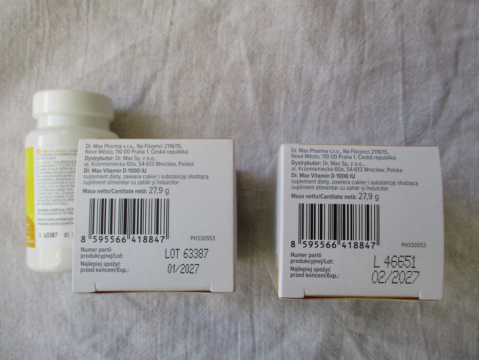 Vitamina D, 1000 IU​, comprimate masticabile, 179 bucăți