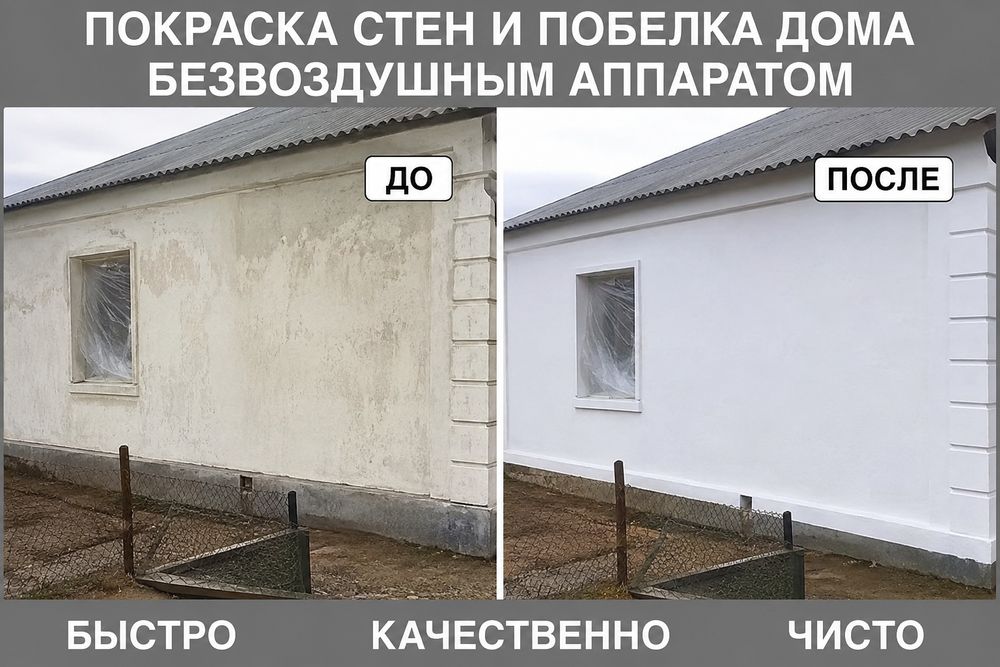 Покраска стен побелка