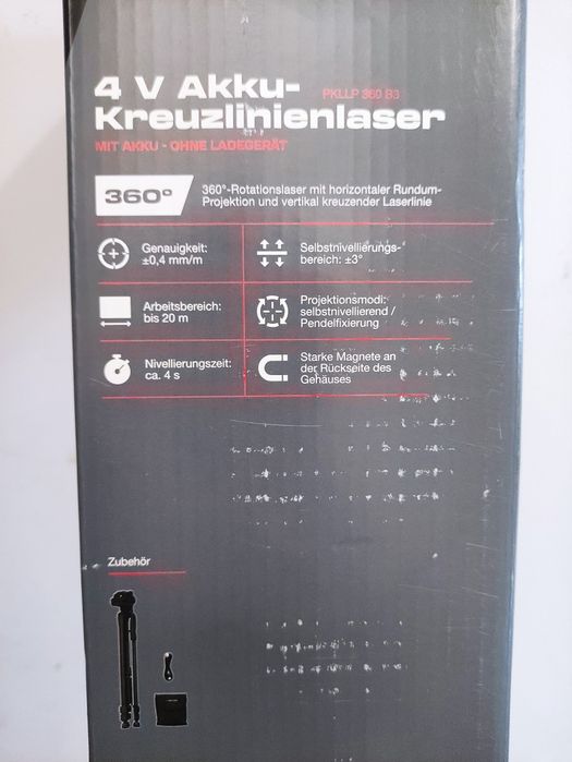 Laser cu trepied Parkside Performance cu linii in cruce