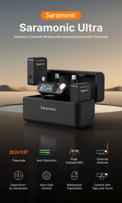 Saramonic Ultra (TX+TX+RX) - профессиональный  петличный микрофон
