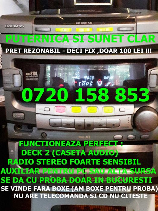 Combina audio muzicala,puternica si sunet clar - partial functionala