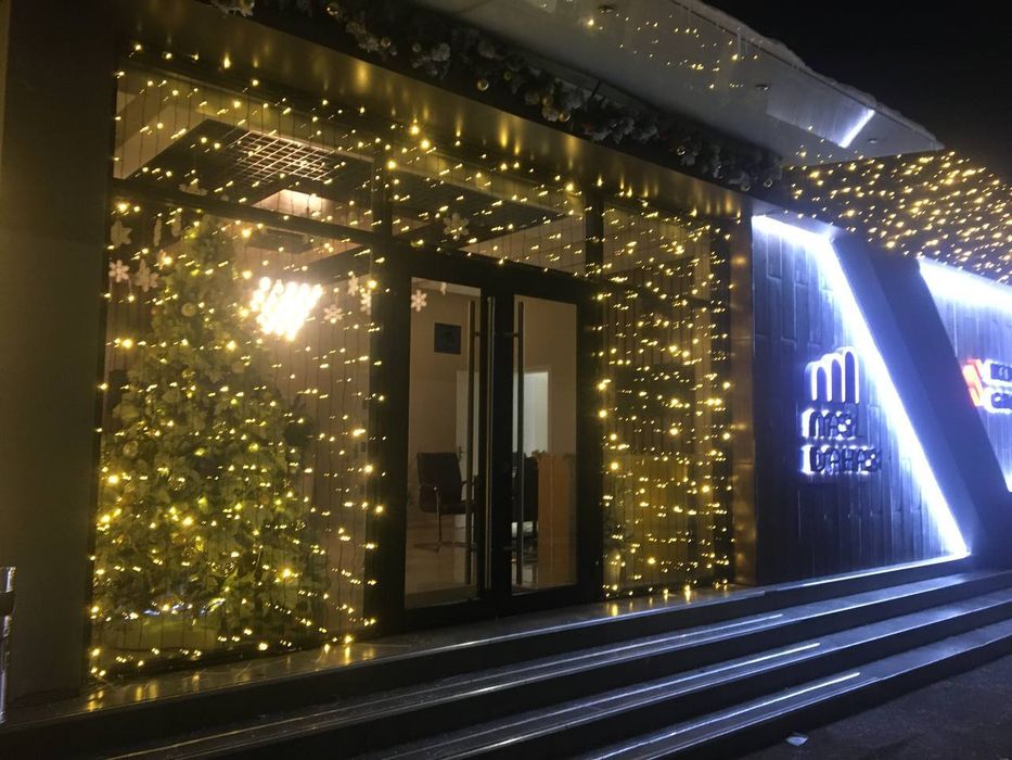 Праздничная иллюминация , оформление фасадов зданий, светящиеся фигуры