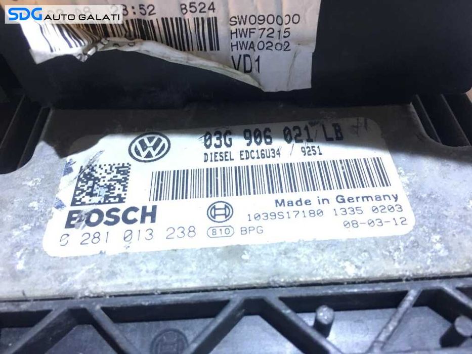 Kit Pornire Skoda Octavia 2 1.9 TDI BXE 2004 - 2013 Cod 03G906021LB [L2980]