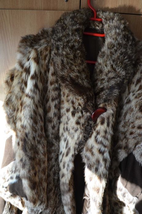 Haina de blană naturală din ras/ lynx/ linx / pisica salbatica