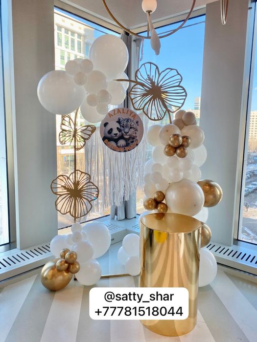 Фотозона оформление шарами баннер