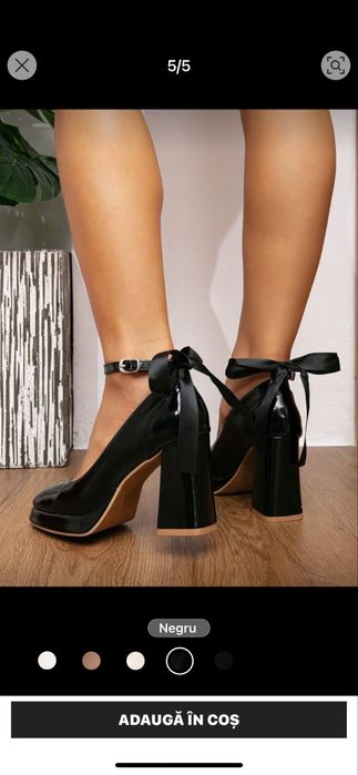 Pantofi cu toc, shein, marimea 38, dar potriviti pentru 37. Noi