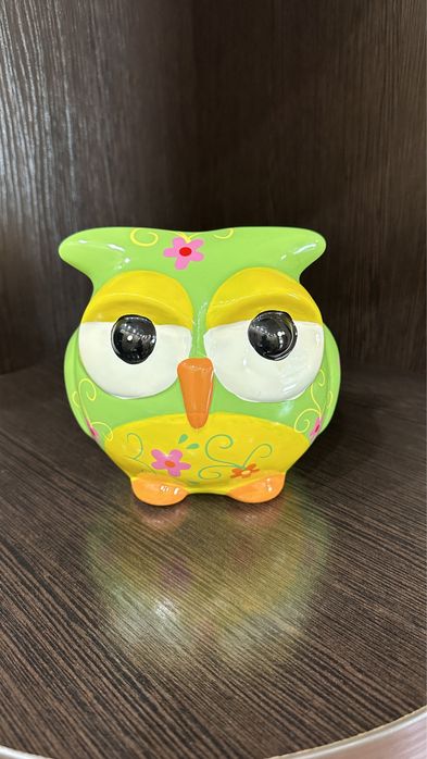 Копилка Сова фарфоровая