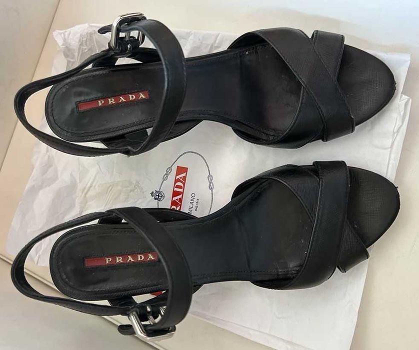 Сандали Prada, кожа, черни, 38.5