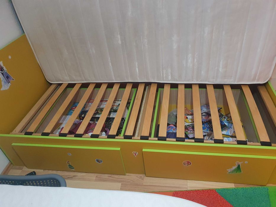 Pat 90x200 cm saltea si somiera