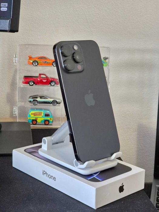 iPhone 16 Pro Max 512GB Black Titanium | 100% Battery Health | Husă MOUS Walnut + 2 Folii Spigen