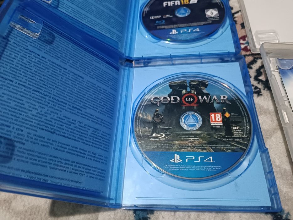 Gof Of War PS4, Fifa18 PS4, Battlefield 4 PS3, Sniper elit lll Disk
