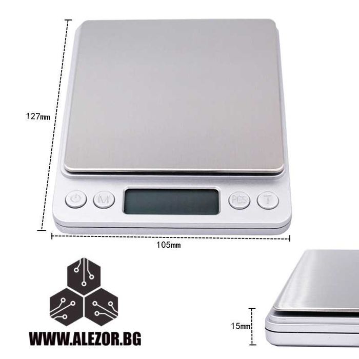 Електронна везна 3000 g / 0,1 g резолюция с капак и поставка, 20200148