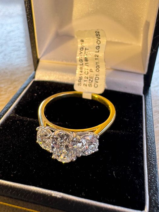 Inele cu diamant, aur 18k si platina 950