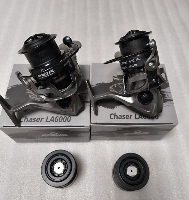 SET 2 Mulinete Feeder si Crap PRO Fl CHASER LA6000 Long Cast NEW 2024