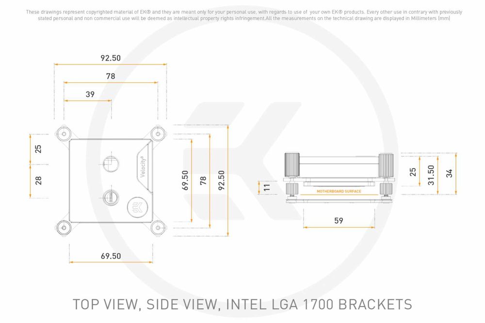 CPU Water block EK-Quantum Velocity³ 1700/1851/AM5 - Acetal