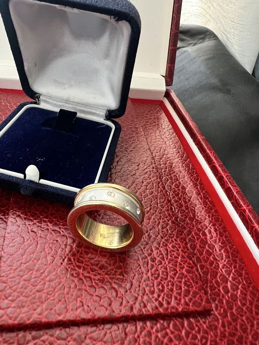 Inel/Verigheta argint cu pietre quartz, placat cu aur ,stare f buna!