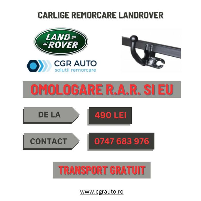 Carlige remorcare Land Rover omologate si durabile
