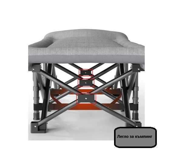 Сгъваема легло за каравана, Походно легло, 1,9м., Сиво