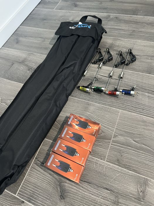 Set Rod Pod 4 posturi EastShark + Set 4 Senzori SAIMINO + 4 Swingheri