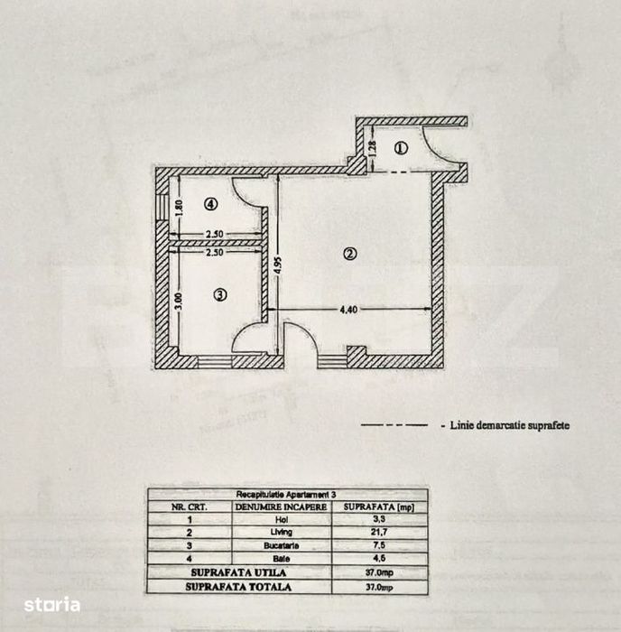 Apartament 1 camera, 37 mp + curte proprie 83 mp, zona Galata — fotografia 1
