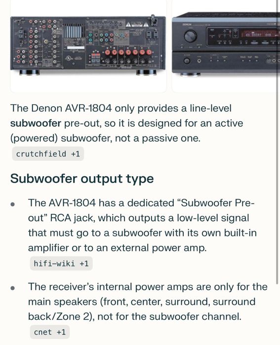Denon Avr 1804 receiver