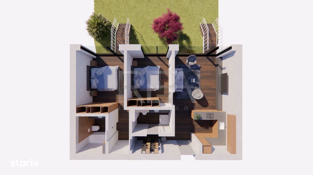 3 camere luminos cu gradina Ultracentral