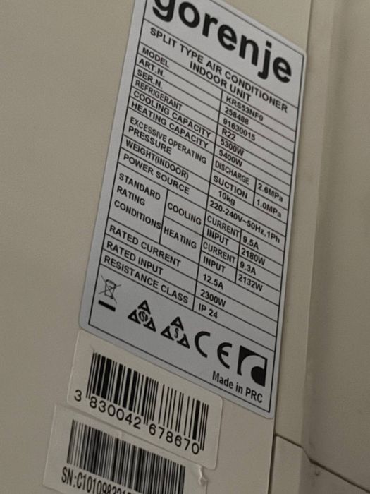 Кондиционер GORENJE 18 сотилади холати яхши ишлайди айби йук