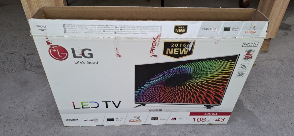 Телевизор LG 43, разбит экран