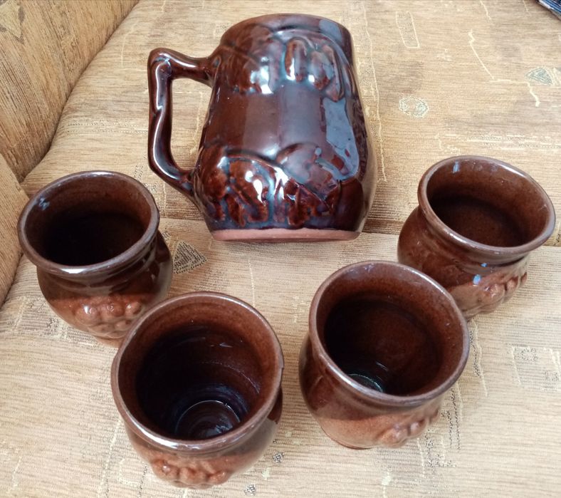 Винтидж керамичен сервиз за вино от 80-те години