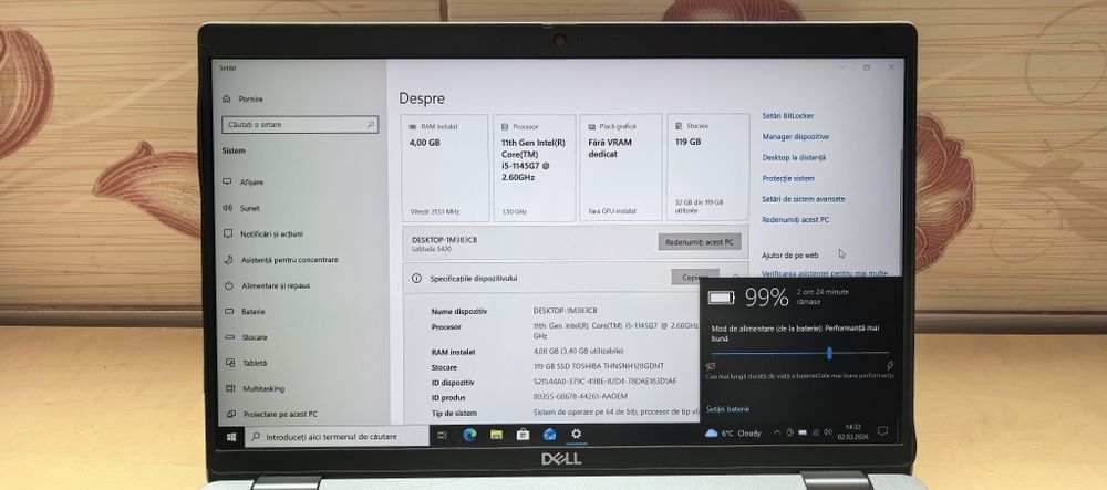 Laptop Dell 5420_i5-1145G7 (Gen 11)_4GB DDR4_128GB SSD__cu mic DEFECT