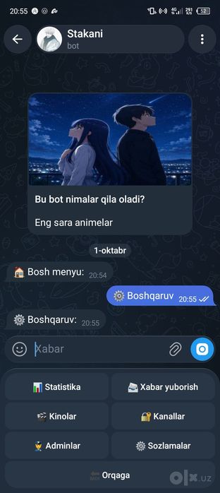 Telegram Bot sotiladi