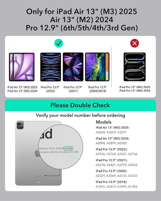 Калъф с клавиатура за ipad 13-инчов iPad  (M3/M2 2025/2024),Гаранция