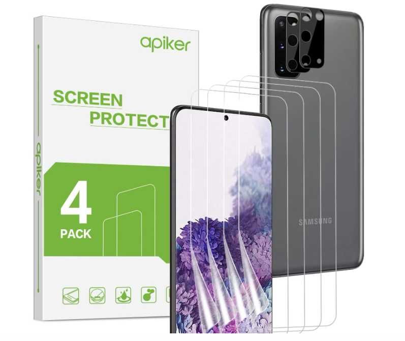Apiker Set de 4 Folii de Protecție Ecran TPU pentru Samsung Galaxy S20