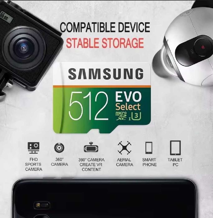 SAMSUNG EVO Select 512gb microSD с възможност за безплатна доставка до Speedy автомат