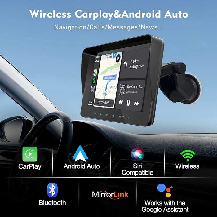Navigatie 7" touchscreen Android auto carplay camera spate bluetooth