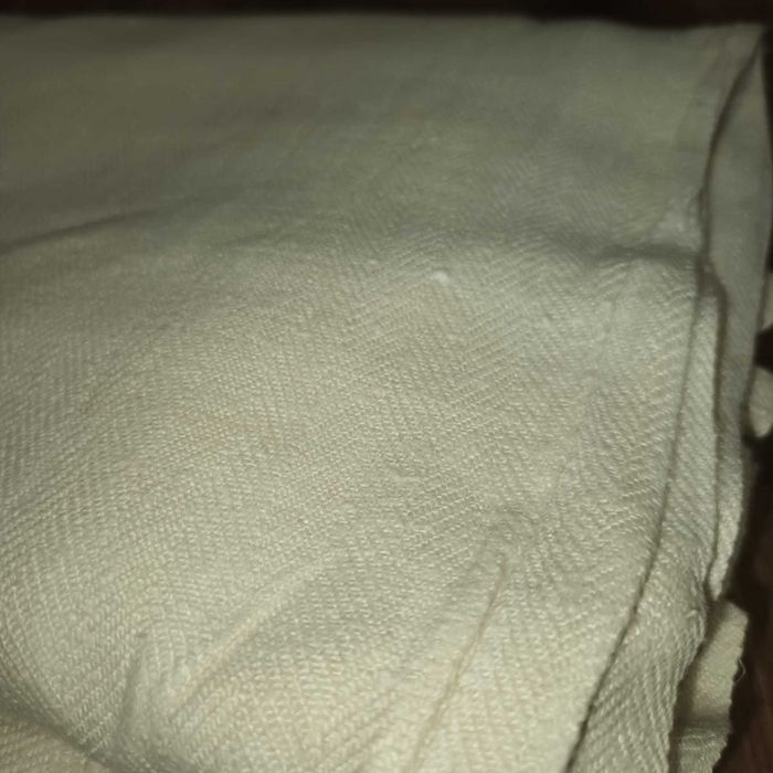 Fata de masa alba mix din In cu Bumbac. SUEDIA 210 x 70 cm.