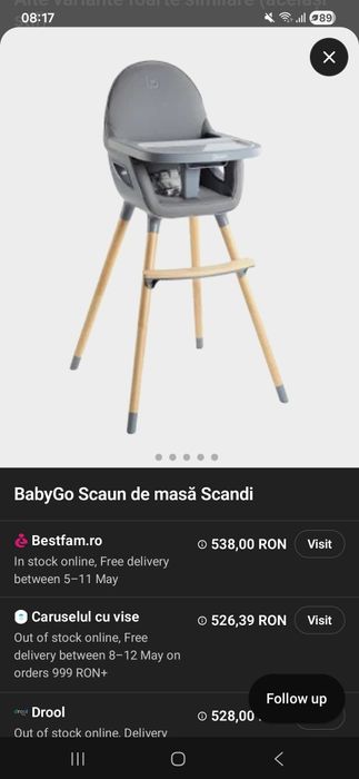 Scaun de masă BabyGo