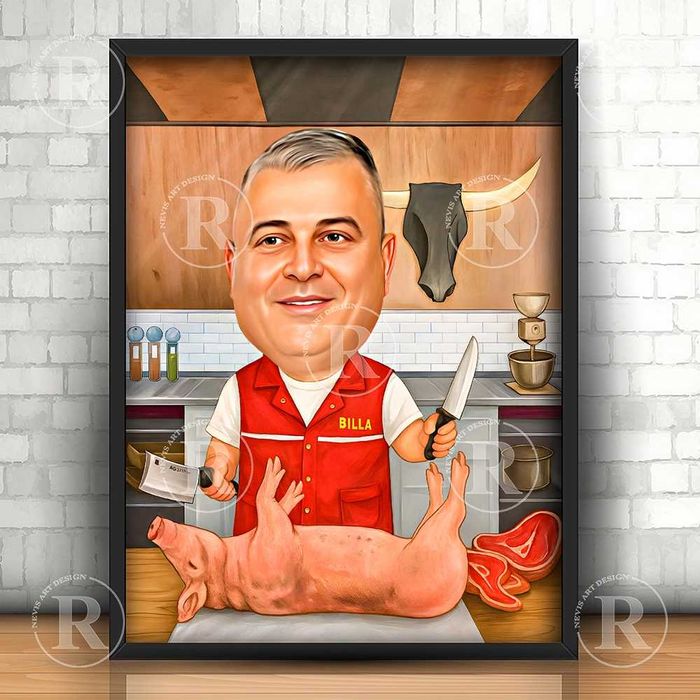 Карикатура подарък за готвач